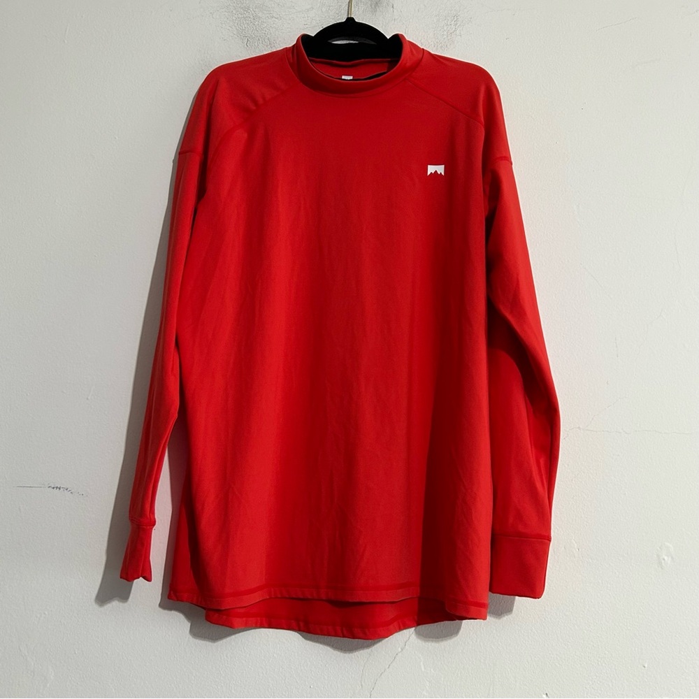 Montec Zulu Mock Neck Base Layer Sweater Red Size Large Skiing Outdoor Winter